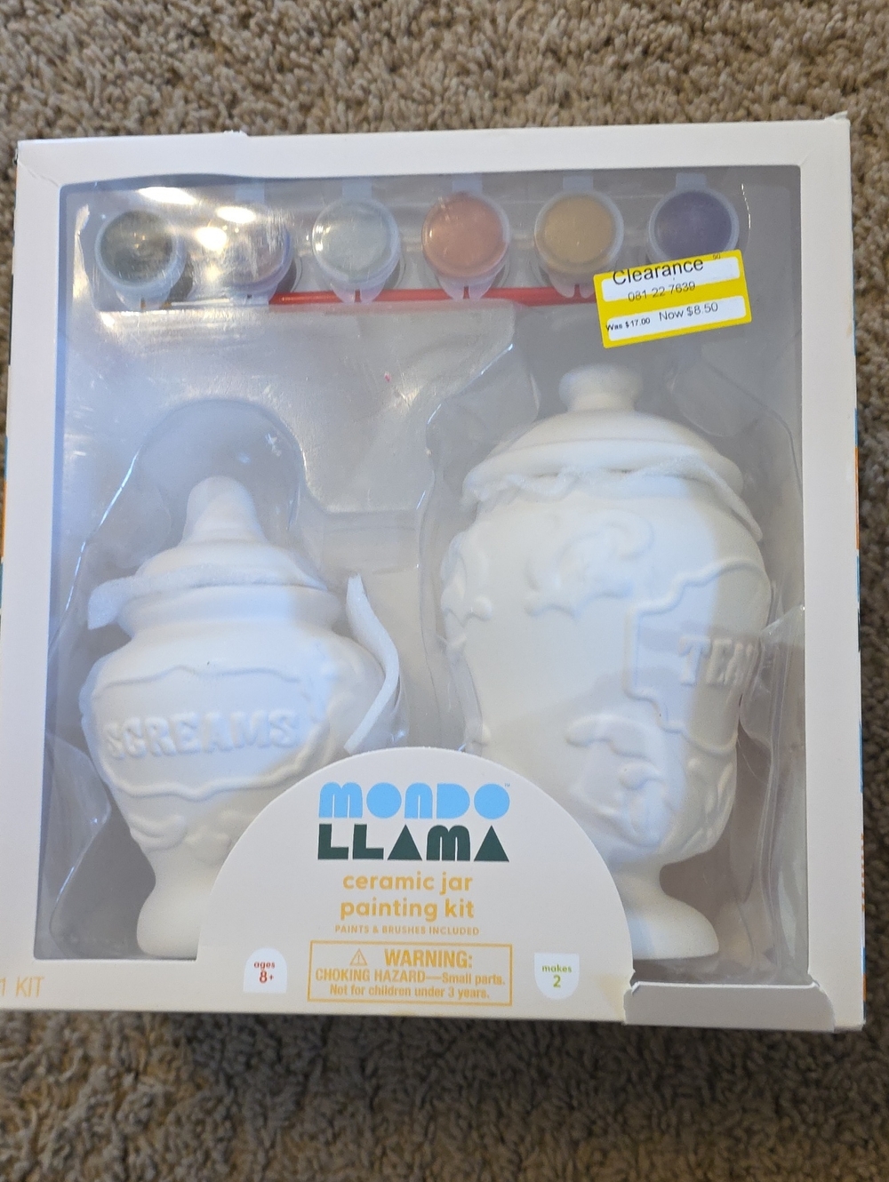 Mondo Llama Ceramic Jar Painting Kit - White Ceramic Jars